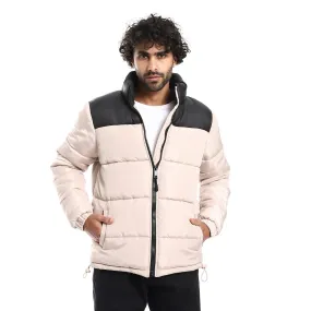 Quilted Pattern Puffer Jacket - Pavone