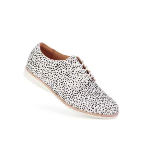 Rollie Womens Derby Snow Leopard Pony Hair Leather Shoe