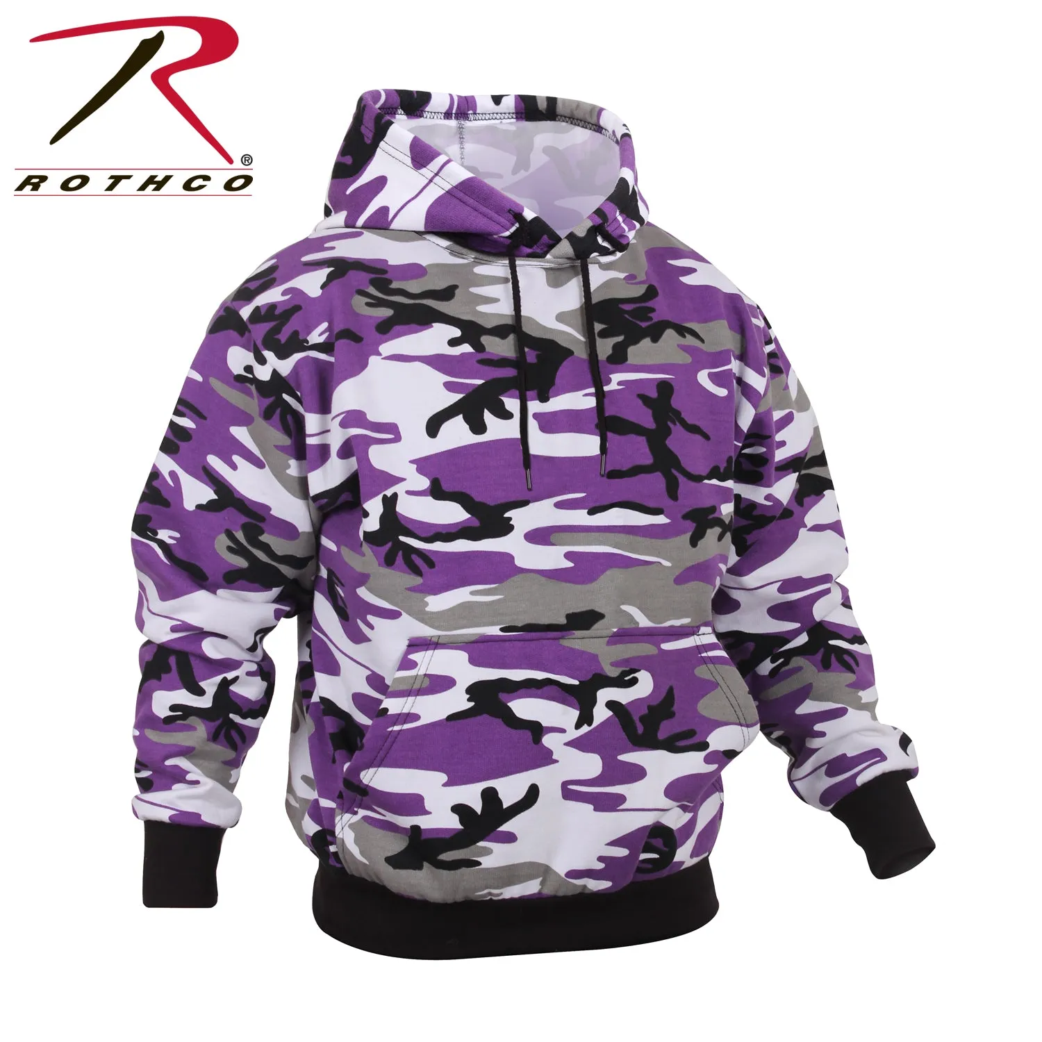 ROTHCO CAMO PULLOVER HOODED SWEATSHIRT - ULTRA VIOLET CAMO - PURPLE/WHITE/GREY/BLACK