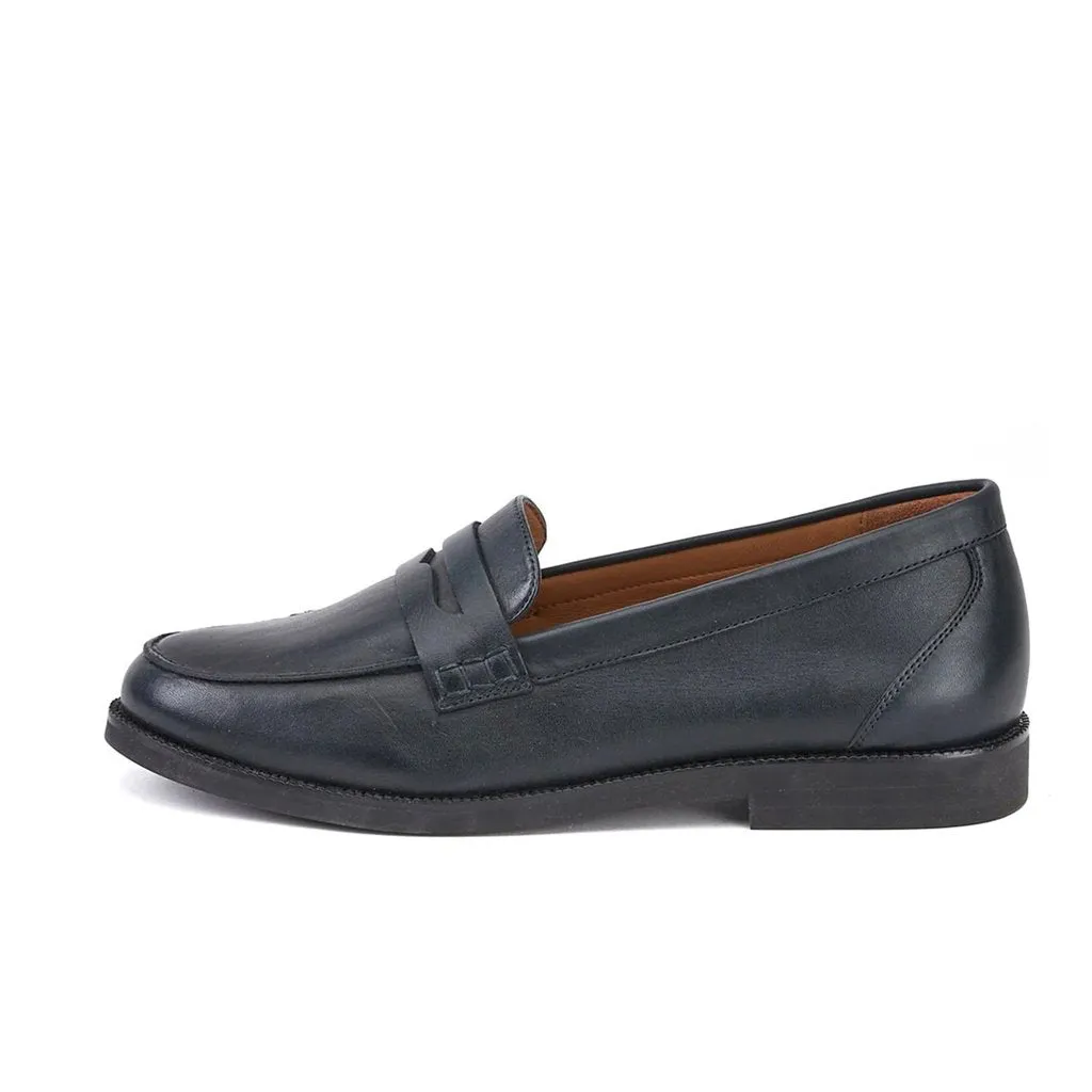 Saint Alena Navy Leather Handcrafted Loafers