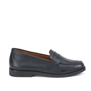 Saint Alena Navy Leather Handcrafted Loafers