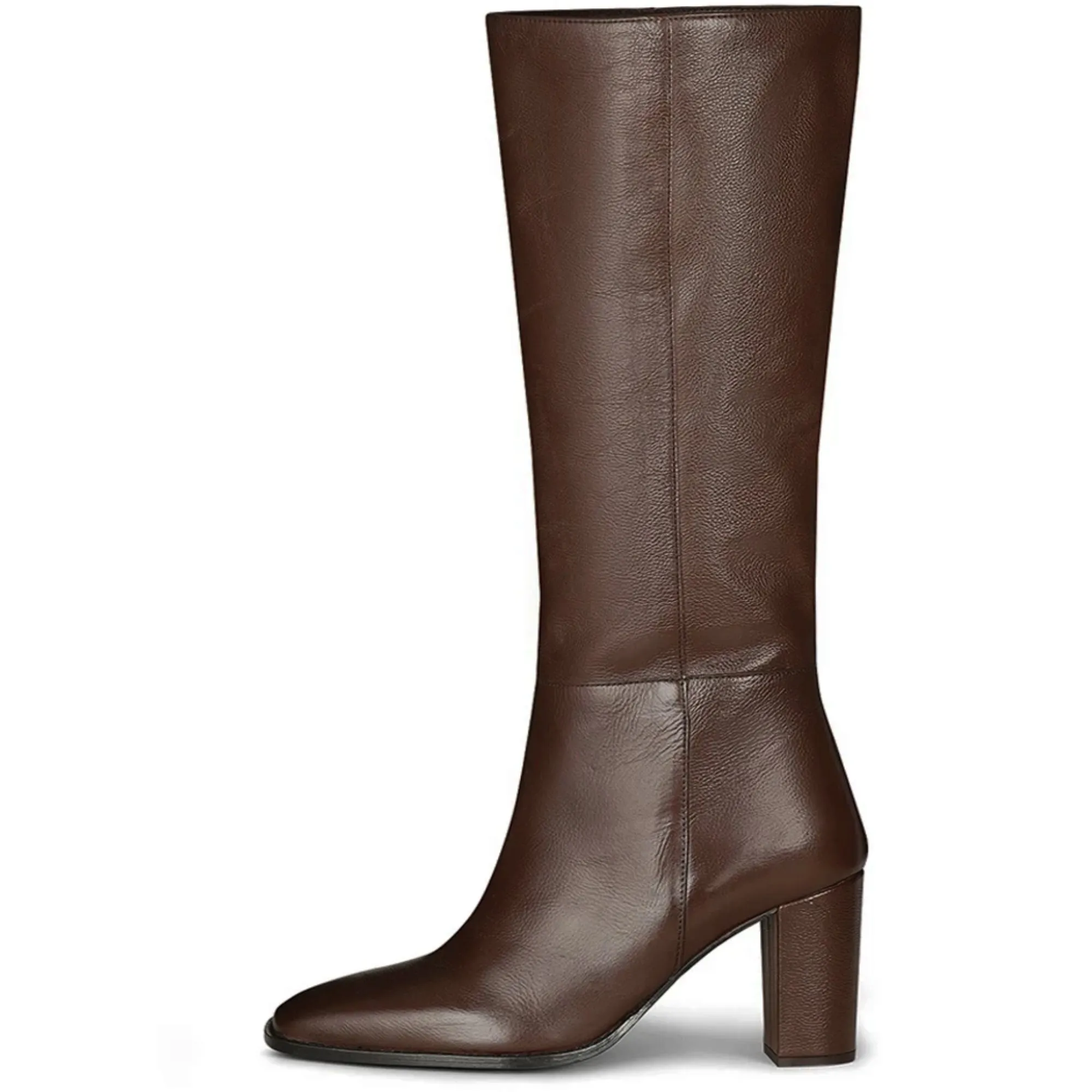 Saint Lia Brown Leather Knee High Slouch Boots