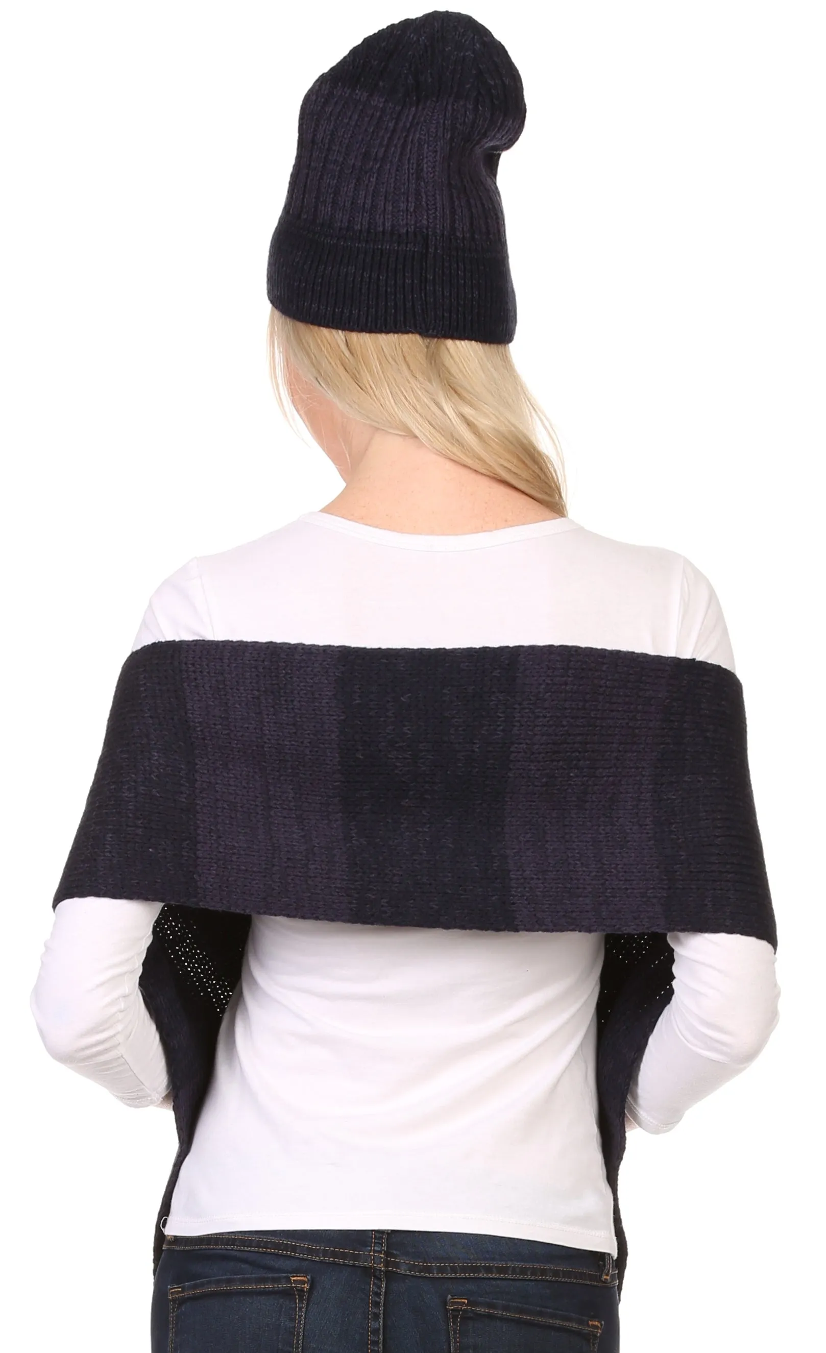 Sakkas  Robin Unisex Ribbed Knit Heather Beanie Hat And Scarf Set