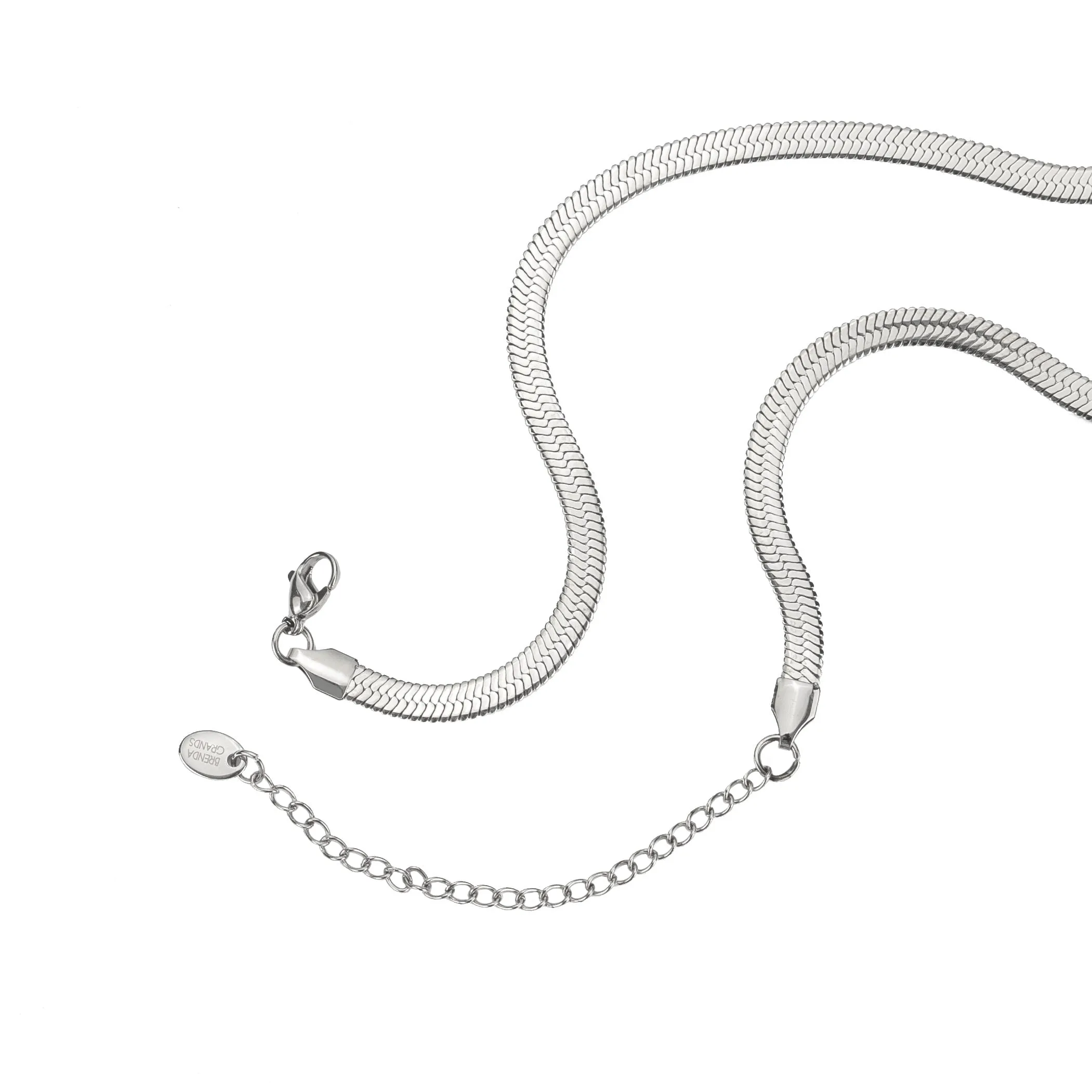 Silver Herringbone Necklace