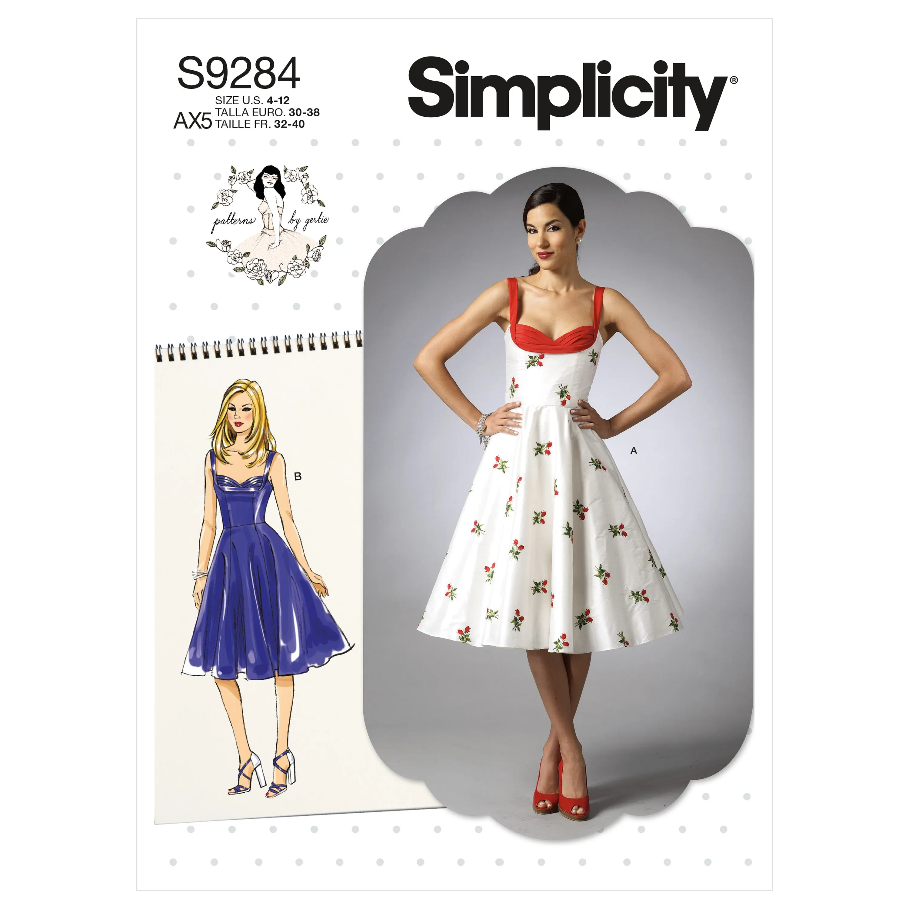 Simplicity Pattern 9284 Misses' Sweetheart-Neckline Dresses