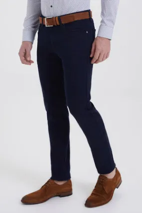 Slim Fit 5 Pocket Low Waist Light Navy Casual Pants