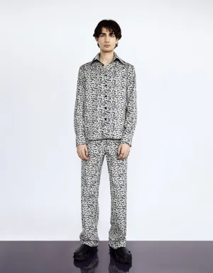 Snow Leopard Buttondown Shirt and Tailored Trousers Set