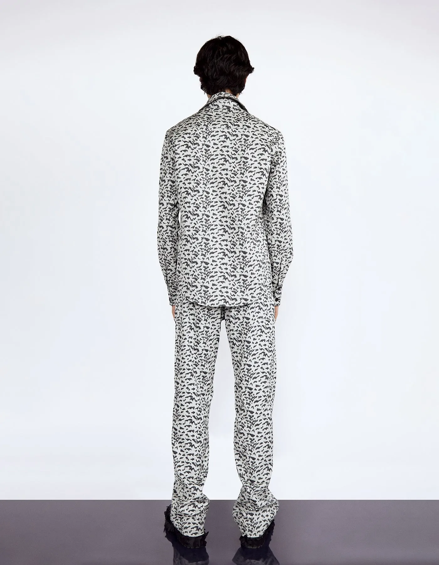 Snow Leopard Buttondown Shirt and Tailored Trousers Set