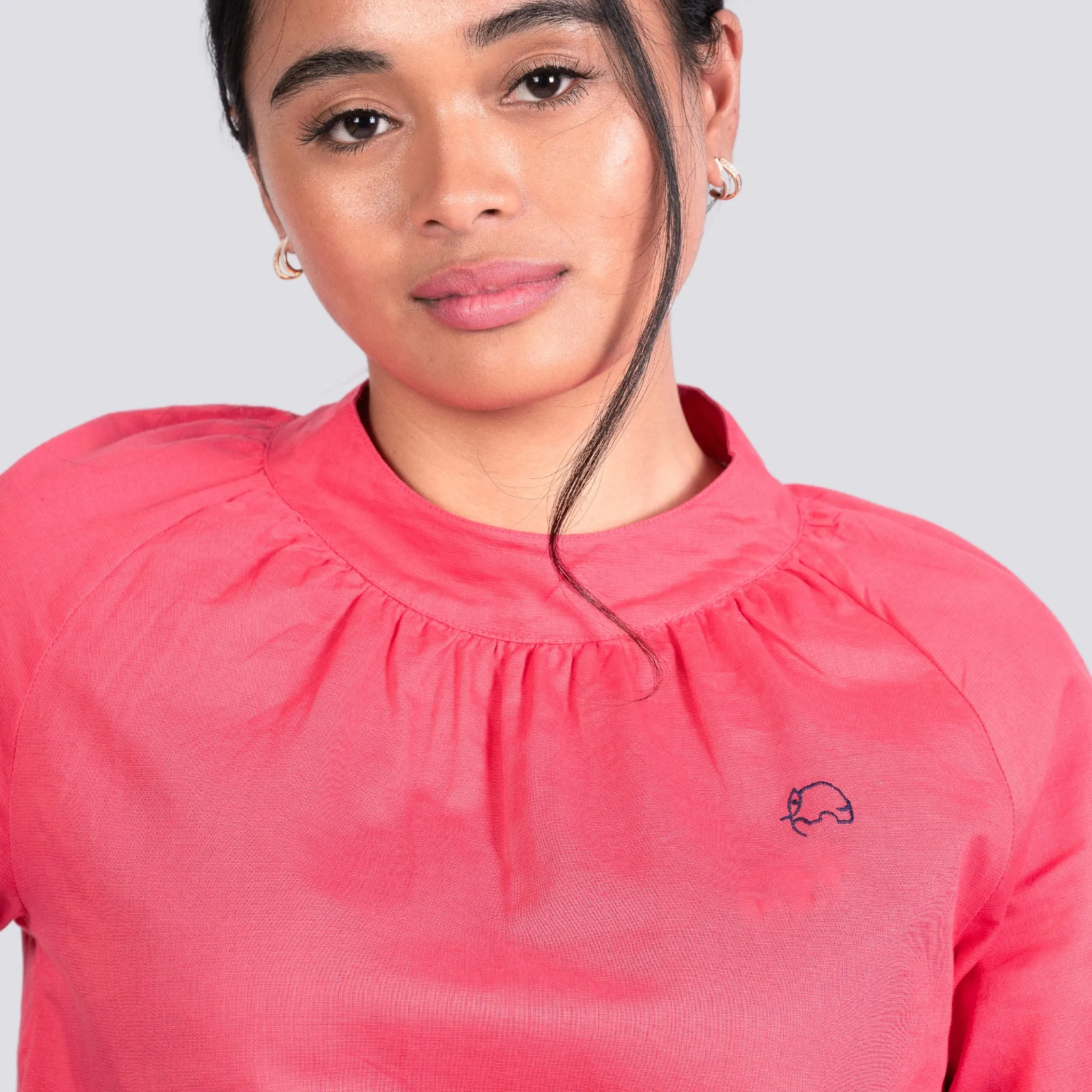 Sustainable Style Staple: Fuchsia High Neck Top