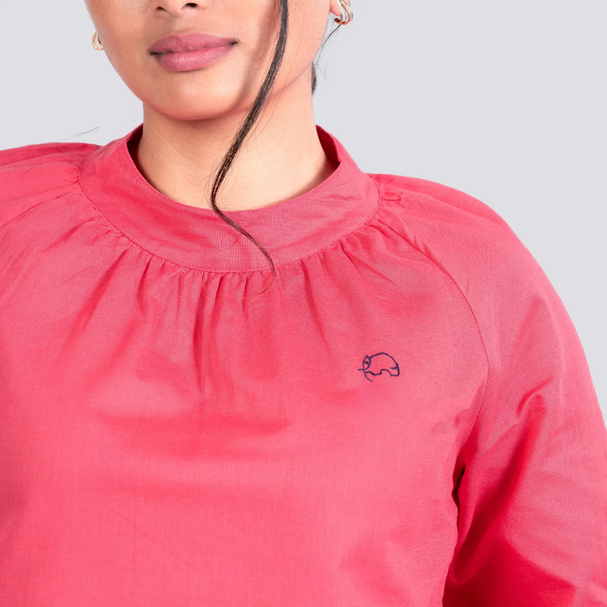 Sustainable Style Staple: Fuchsia High Neck Top