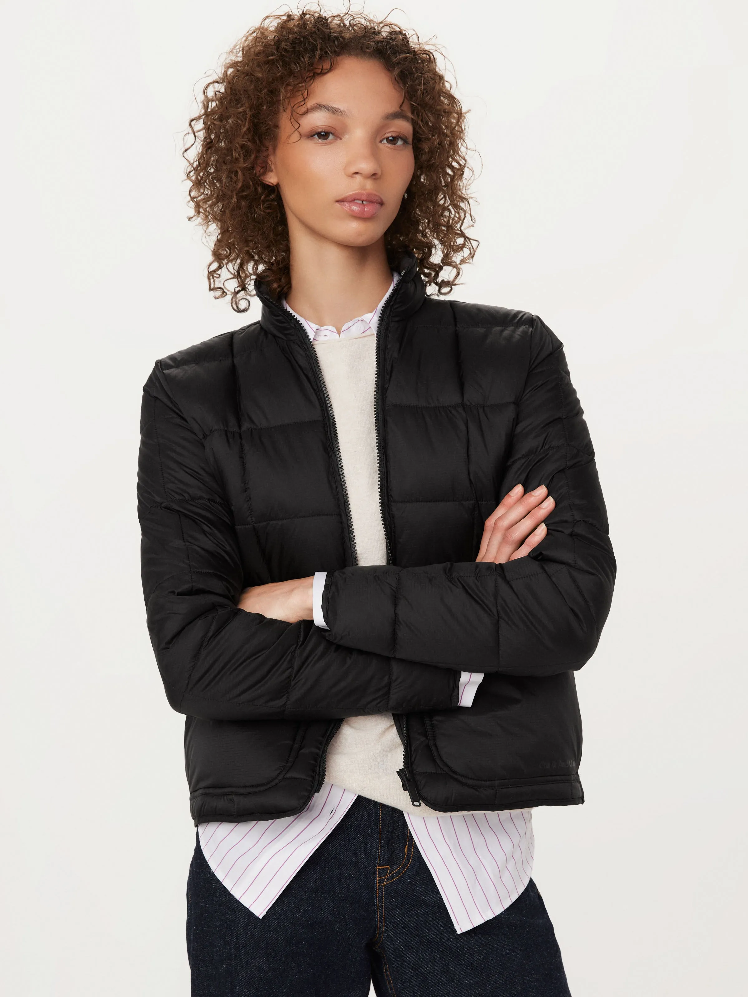 The Aero Packable Puffer Jacket in Black