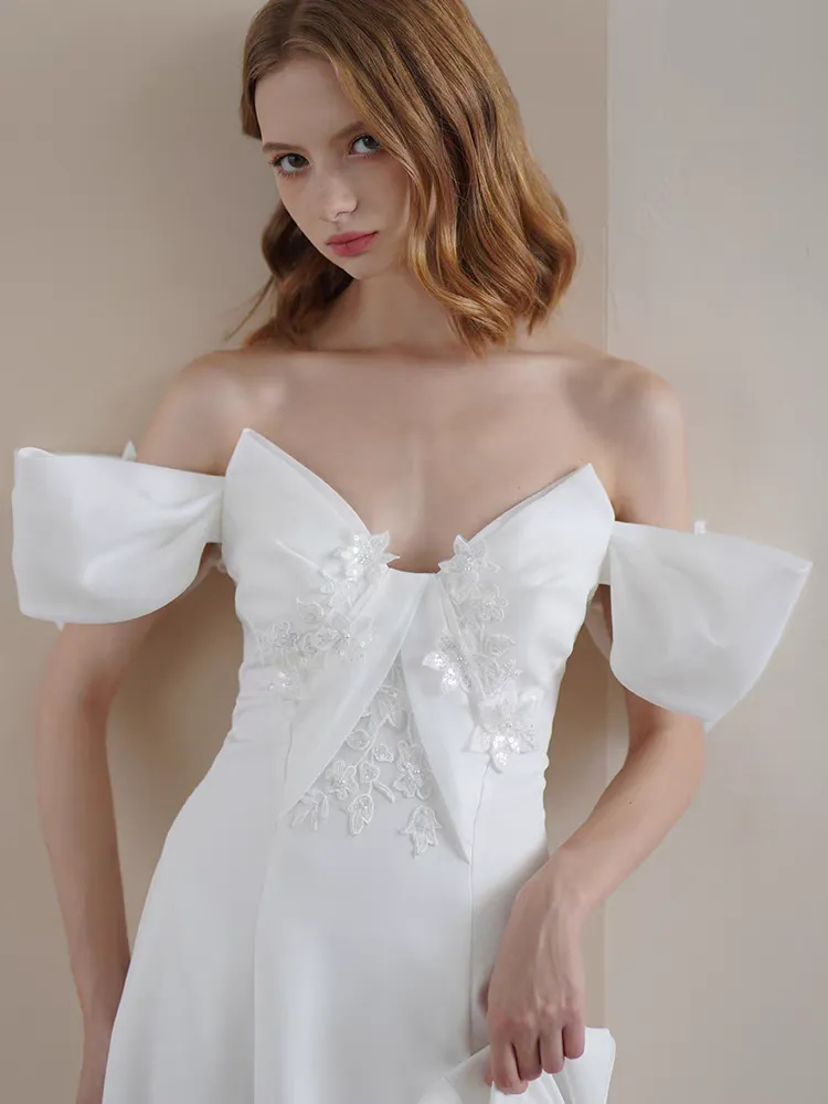 The Amerstyn Wedding Bridal Off Shoulder Gown