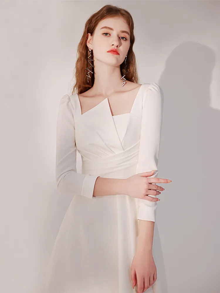 The Ava Off White Sleeve Structured Dress (Available in 2 Designs)