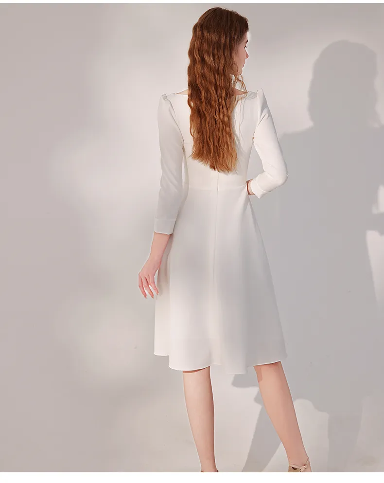 The Ava Off White Sleeve Structured Dress (Available in 2 Designs)