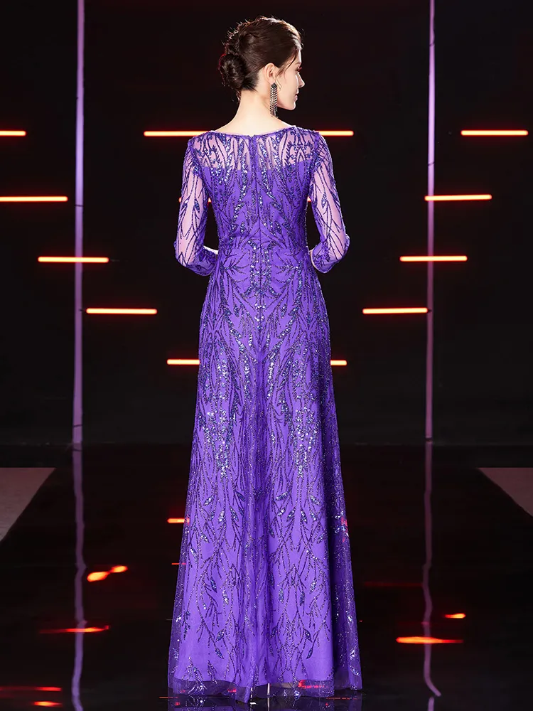 The Bevin Purple Mother-Of-Bride Gown