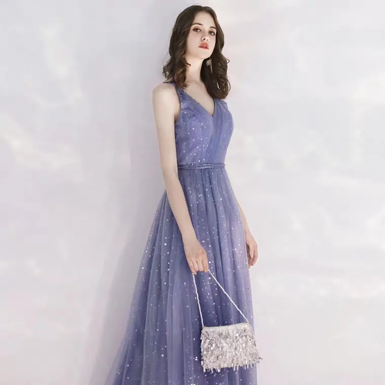 The Canopus Blue Sleeveless Star Gown