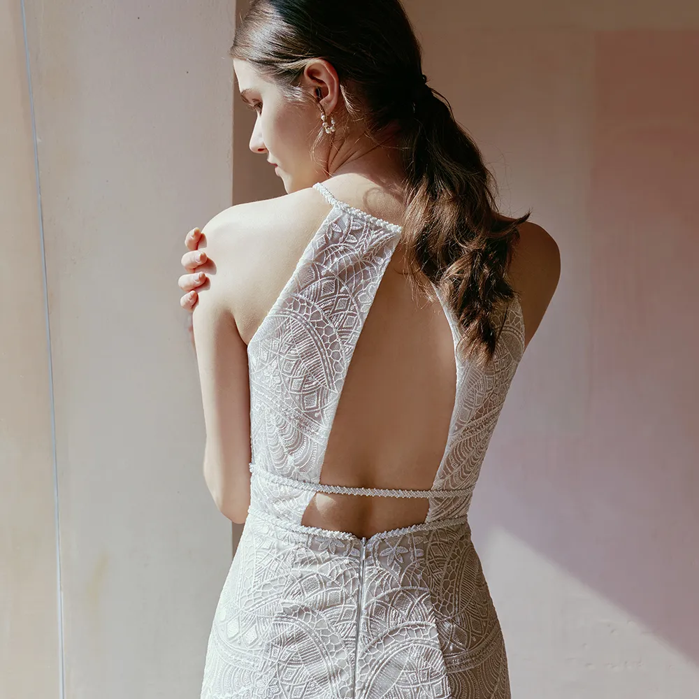 The Caserina Wedding Bridal Halter Gown