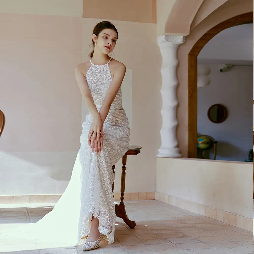 The Caserina Wedding Bridal Halter Gown