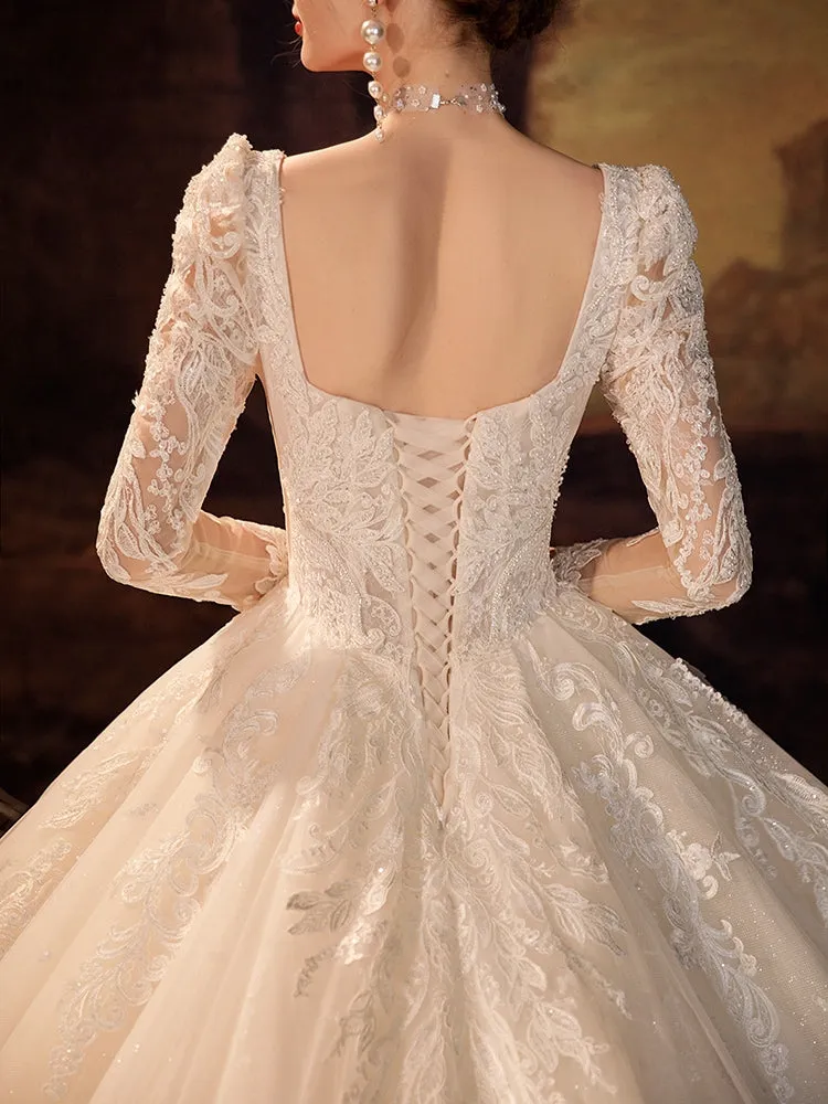 The Cladestine Wedding Bridal Mid Sleeves Gown