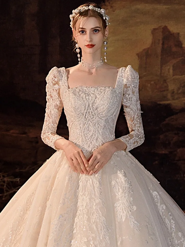 The Cladestine Wedding Bridal Mid Sleeves Gown