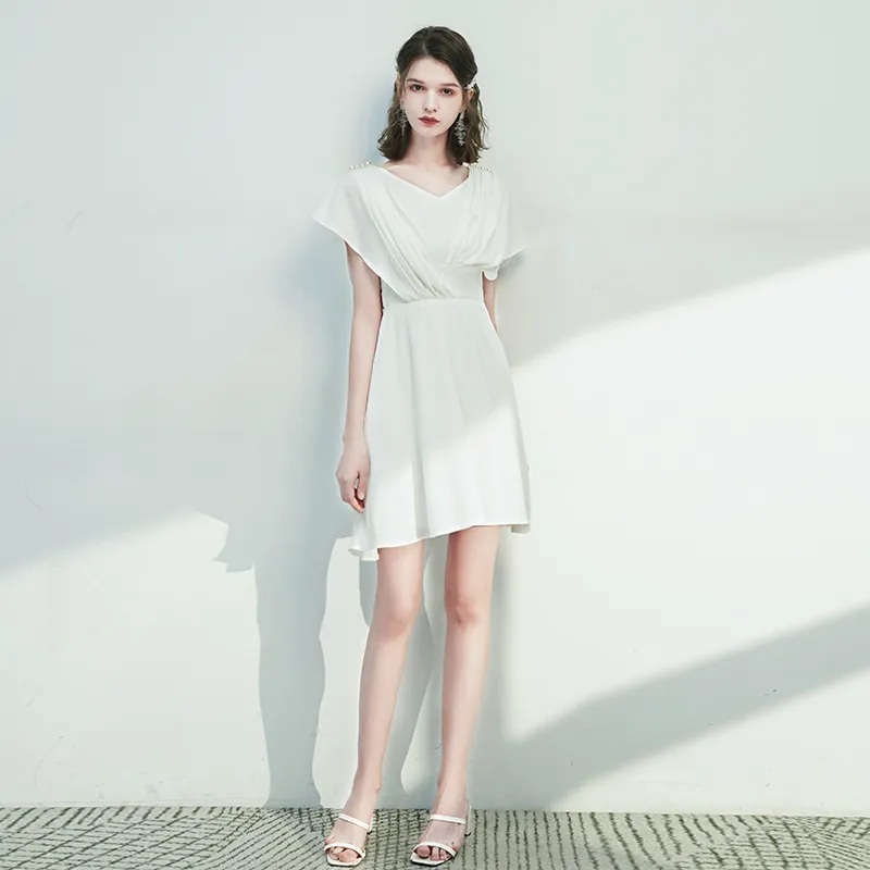 The Cordela White Short/Mid Length Dress