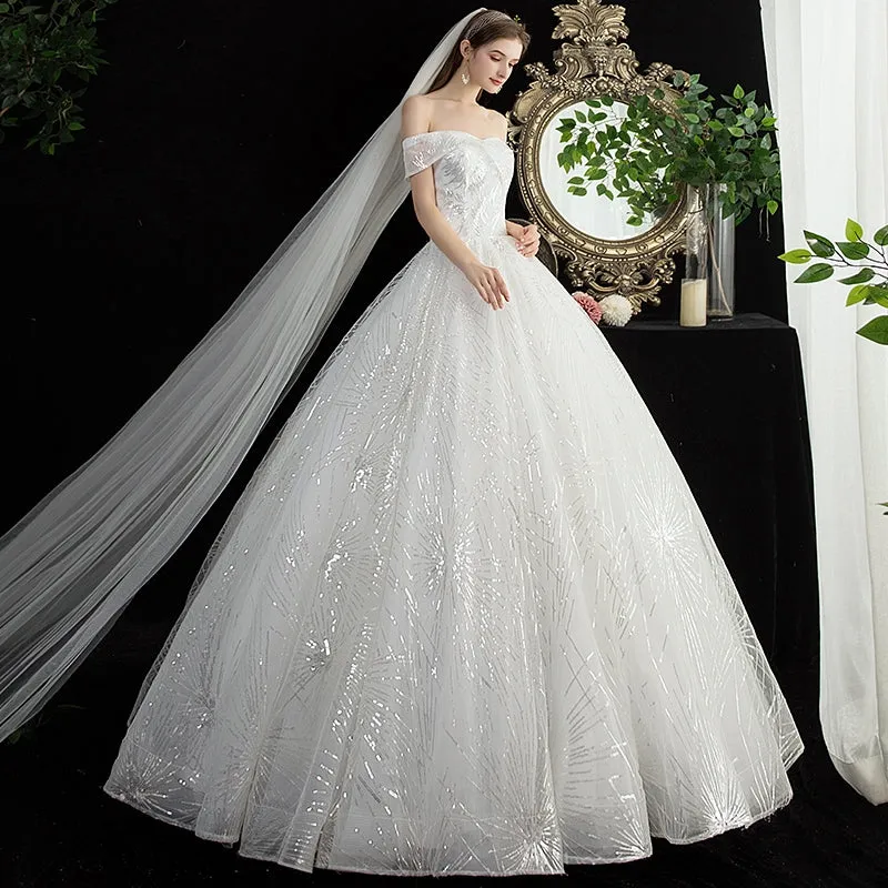 The Delaine Wedding Bridal Off Shoulder Gown