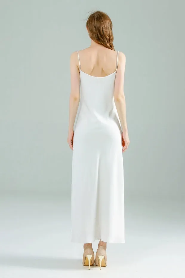 The Franca White Satin Dress