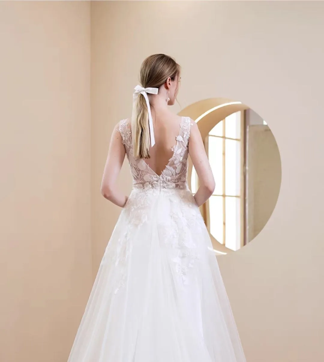 The Gracelyn Wedding Bridal Lace Sleeveless Gown