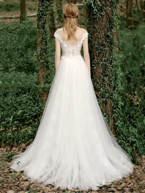 The Gretel Wedding Bridal Scoop Neck Gown