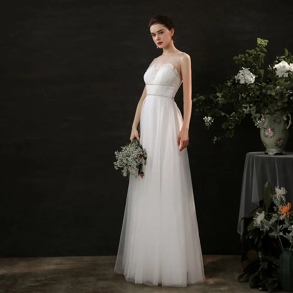 The Issey Wedding Bridal Illusion Sleeves Gown