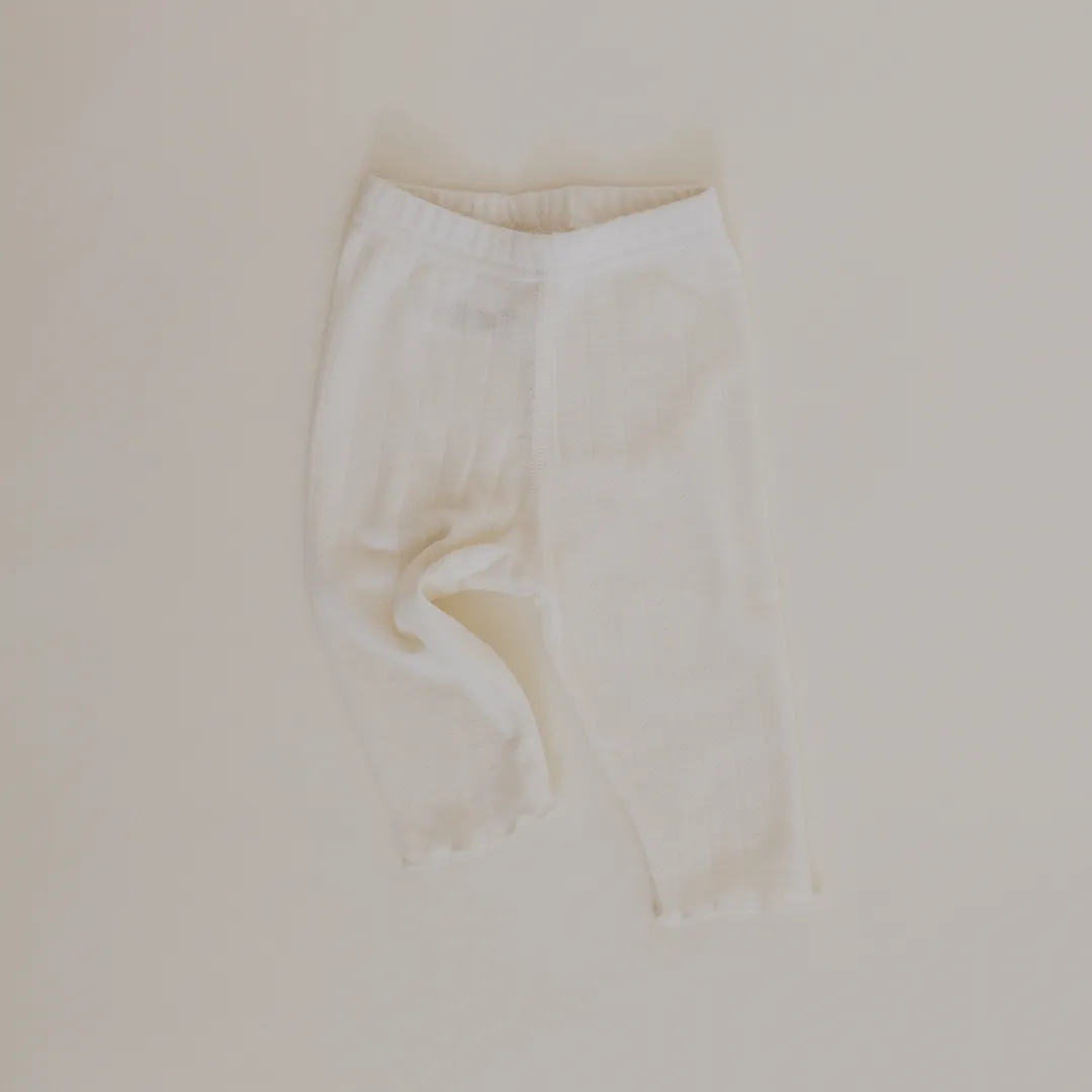 Tothemoon ☾ - Baby pants - Curled ends - Wool & silk - Pointelle