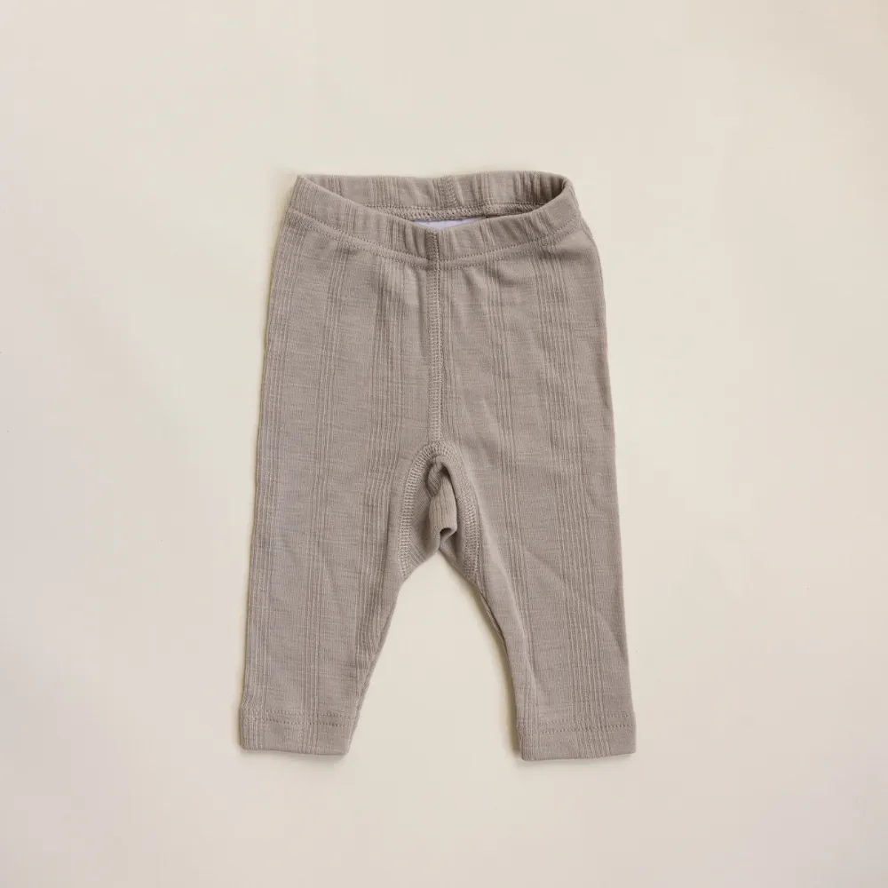 Tothemoon ☾ - Baby pants - Wool & silk - Needle pattern - Dove