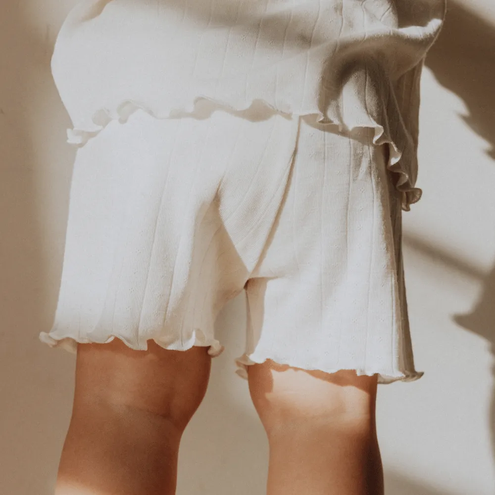 Tothemoon ☾ - Shorts - Curled ends - Wool & silk - Pointelle