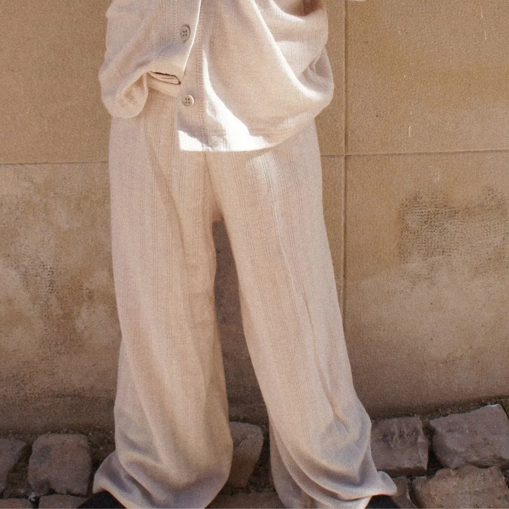 Tothemoon ☾ - Wide pants - 100% Wool - Moonbeam