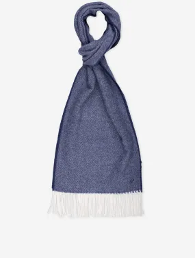 Twill Wool Scarf Blue