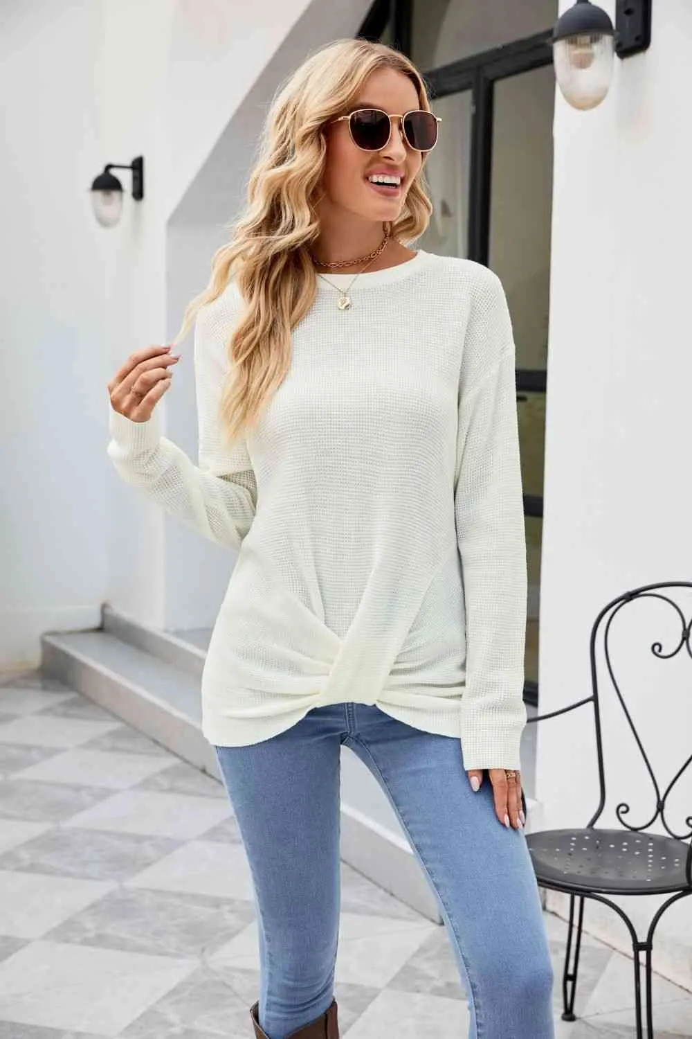 Twisted Round Neck Sweater