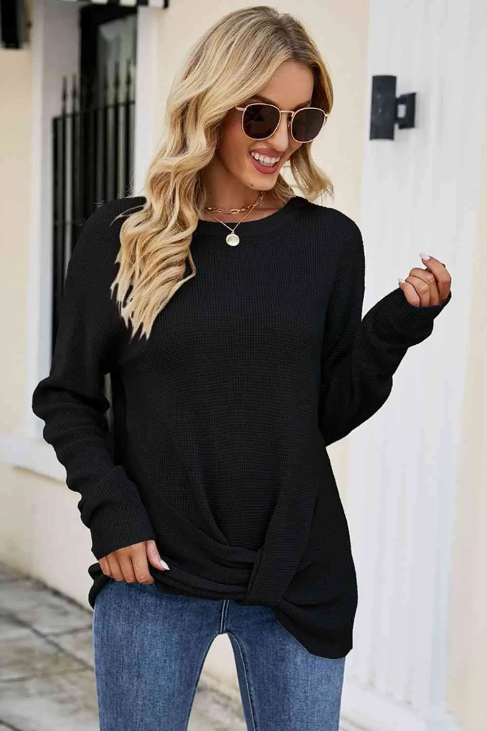 Twisted Round Neck Sweater