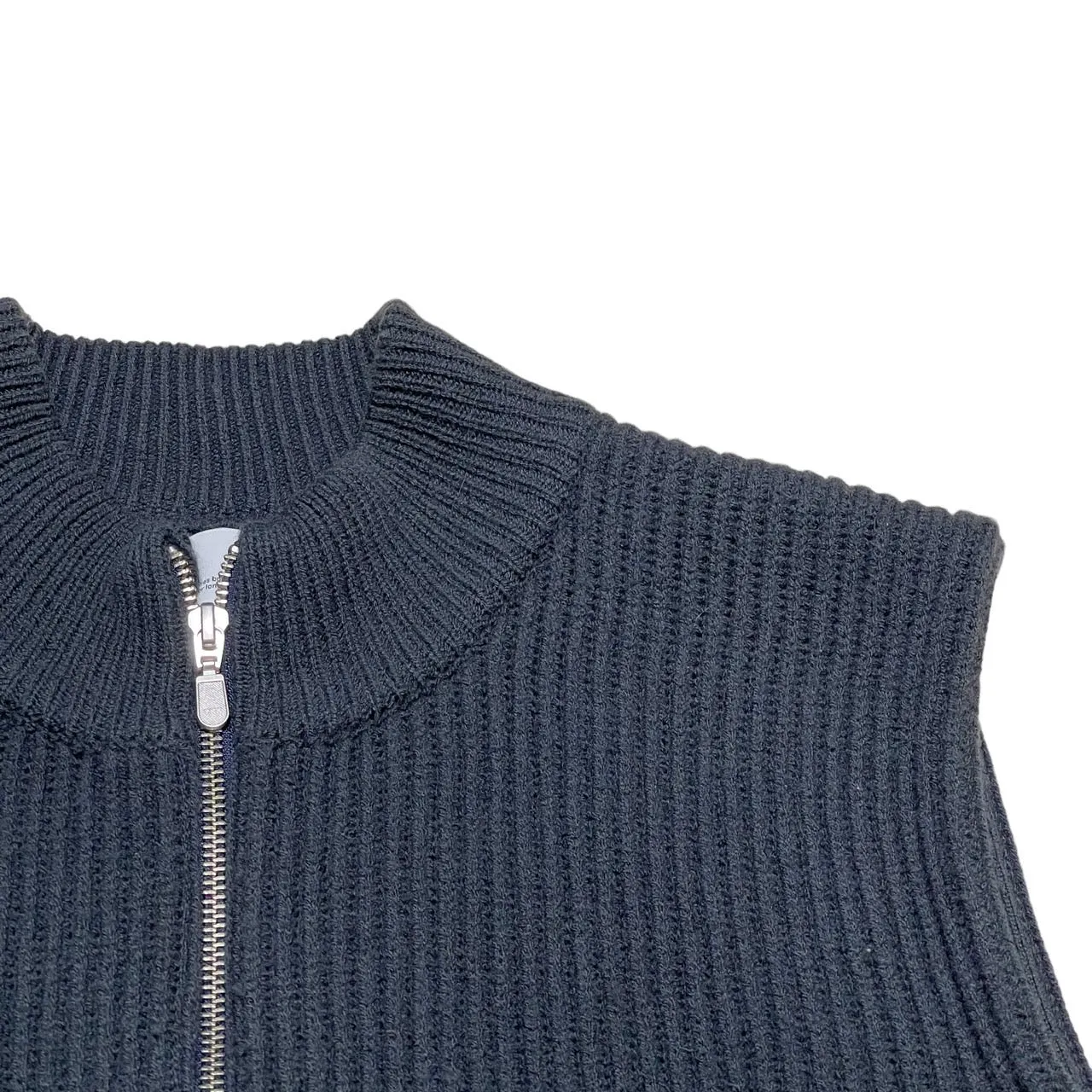 walenode ウェルノード 22AW W plying Merino Drivers vest ジップアップニットベスト