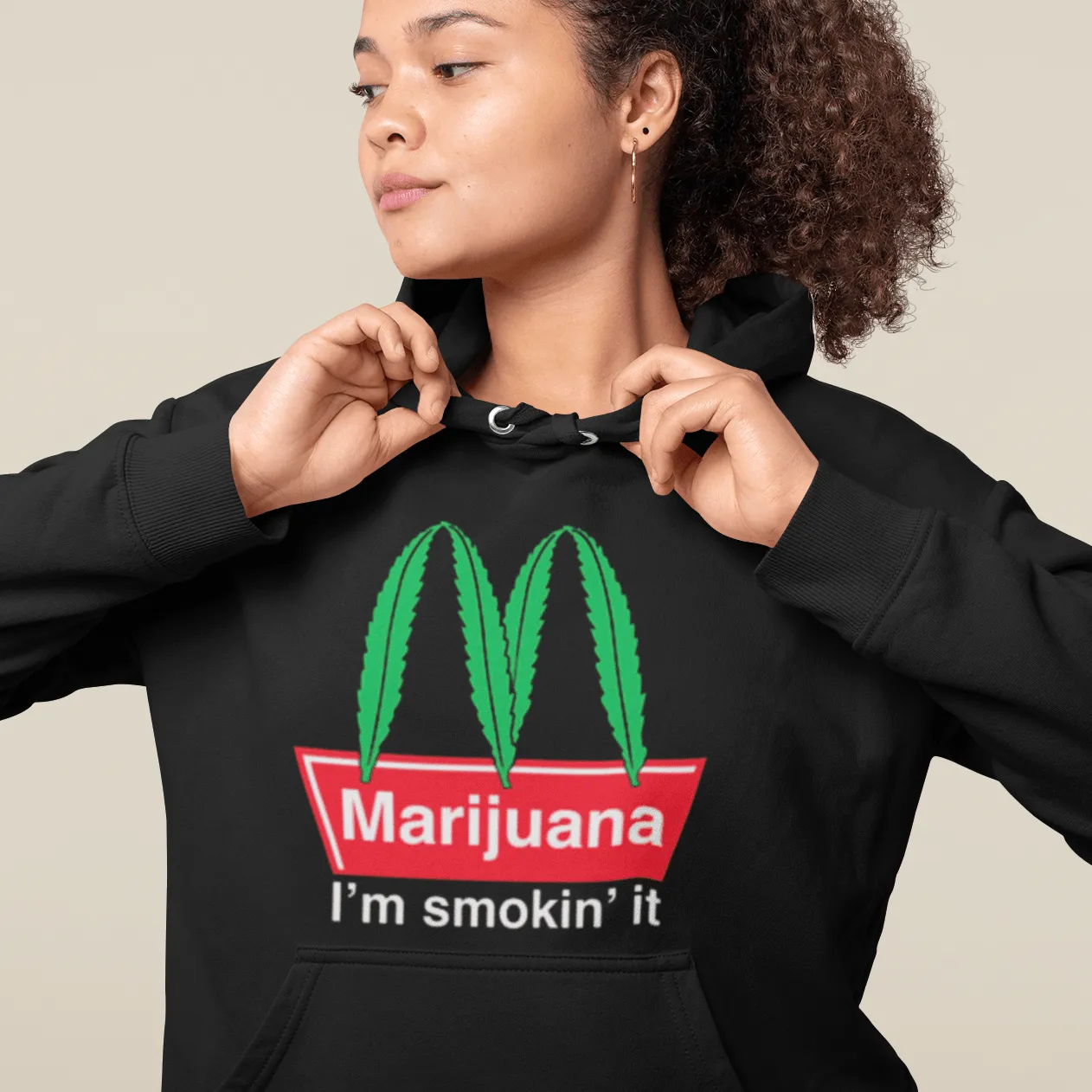 Weed Hoodie Marijuana I'm Just Smokin It Blended Cotton Ultra Soft Midweight Pullover