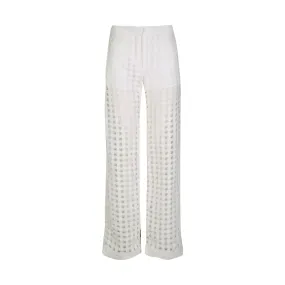 White Organic Cotton Wide Pants