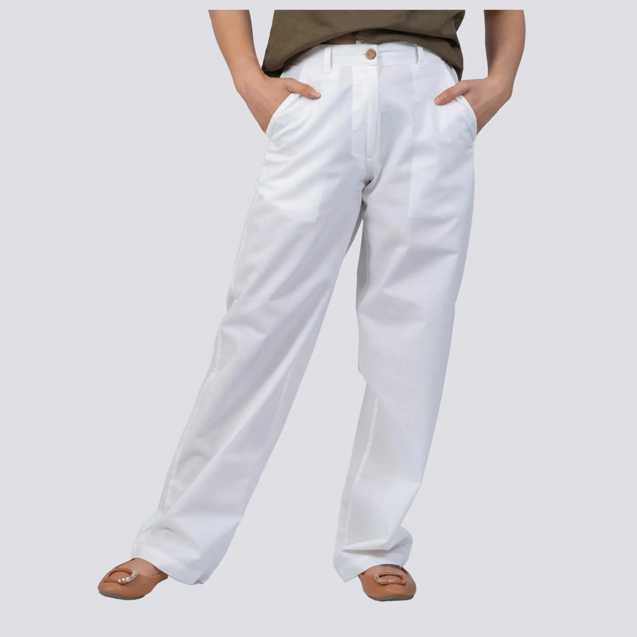 White Whisper Linen Trousers | Sustainable Women’s Trousers | KAREE