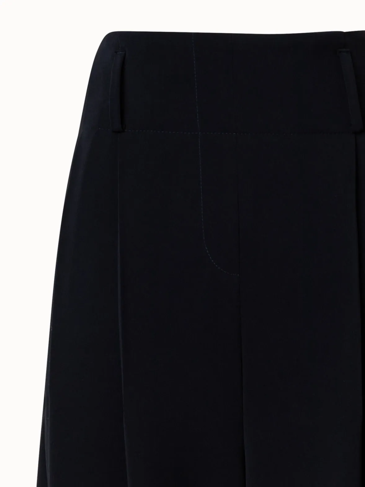 Wide Leg Pant in Wool Gabardine Blend