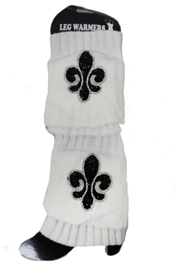 WOMEN BOOTIES FLEUR DE LIS  LEG WARMERS