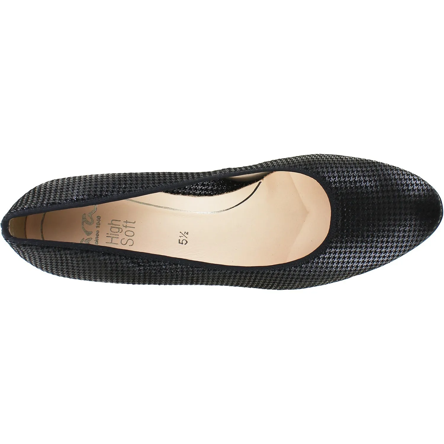 Women's Ara Ophelia Black Pepita Kid Suede