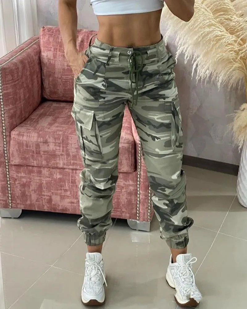 Women's Clothing Camouflage Casual Trousers