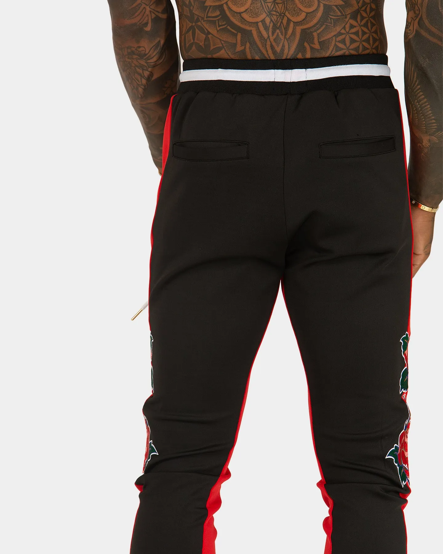 XXIII Rose Embroidery Pants Black/Red