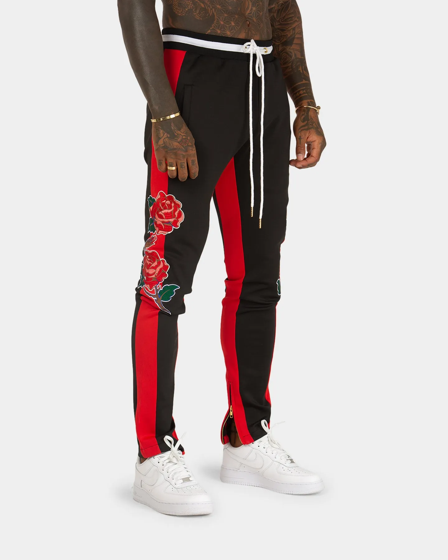 XXIII Rose Embroidery Pants Black/Red