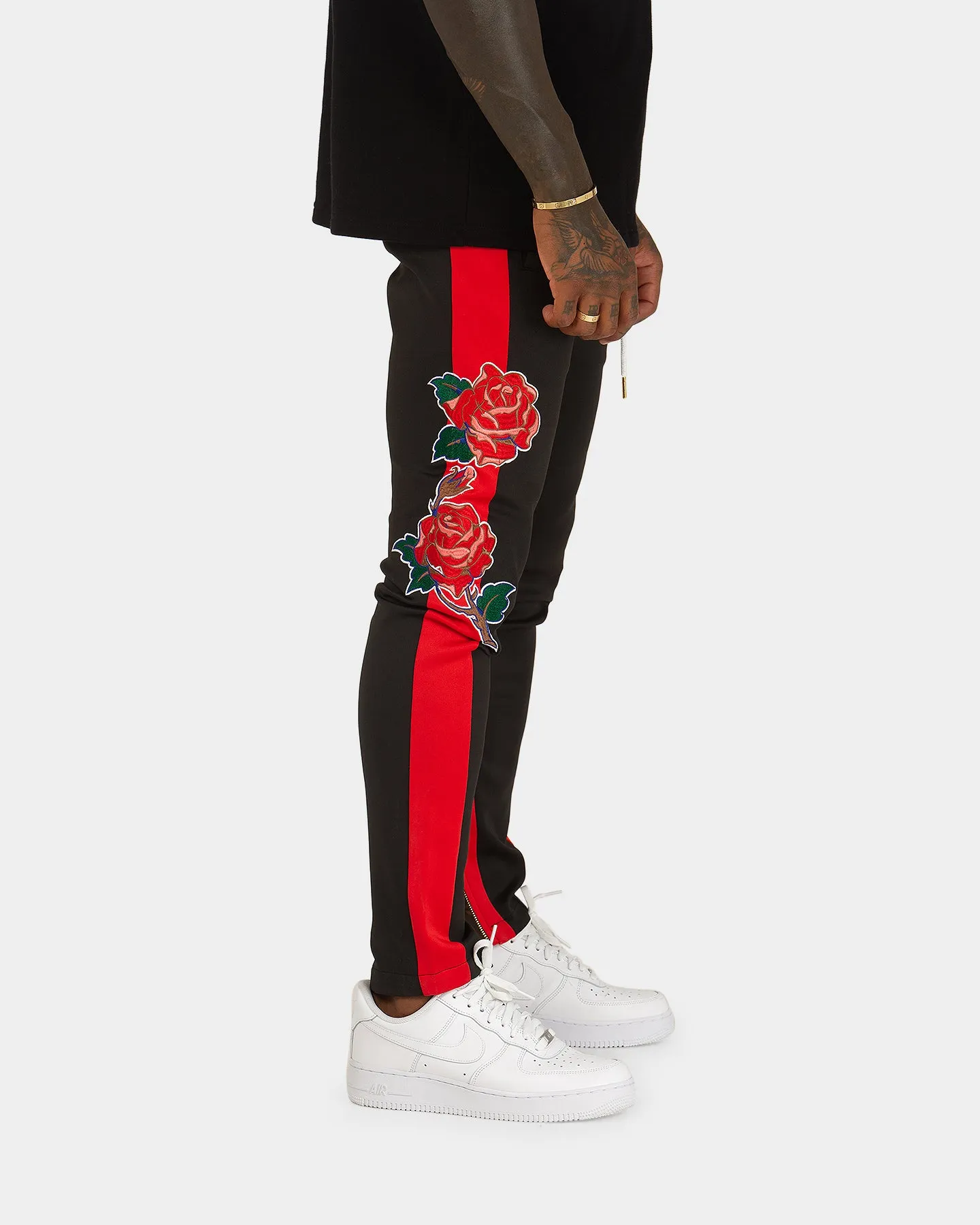 XXIII Rose Embroidery Pants Black/Red