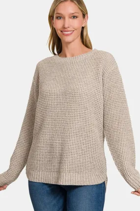 Zenana High Low Long Sleeve Sweater